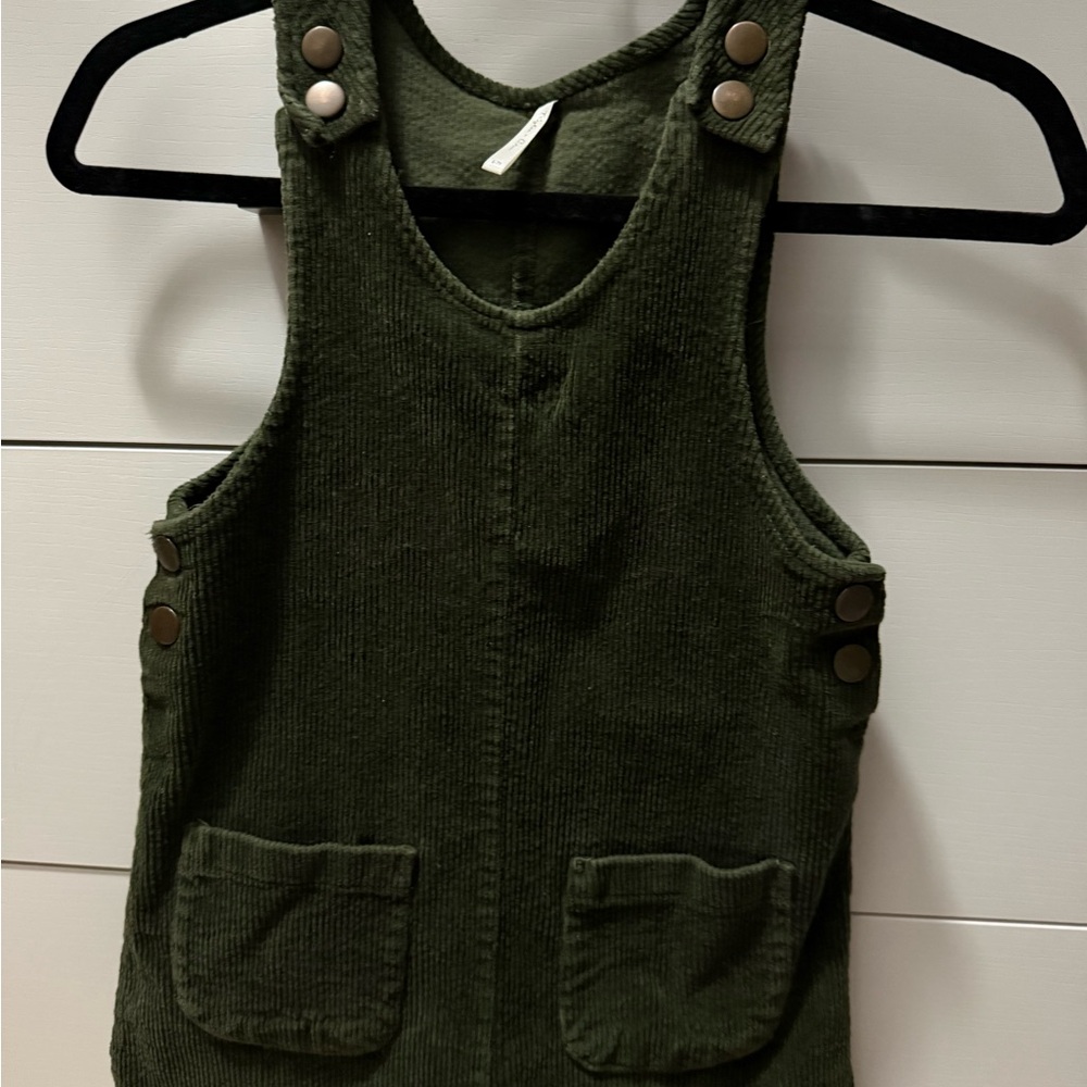 Rylee + Cru Olive Green Corduroy Dress